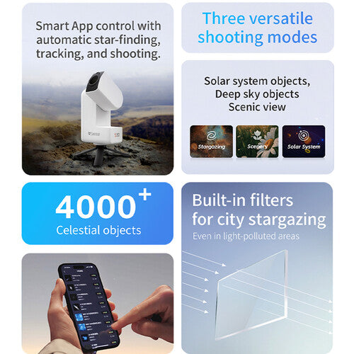 Telescopio Inteligente ZWO Seestar S30 30mm f/5 (Pre Venta)