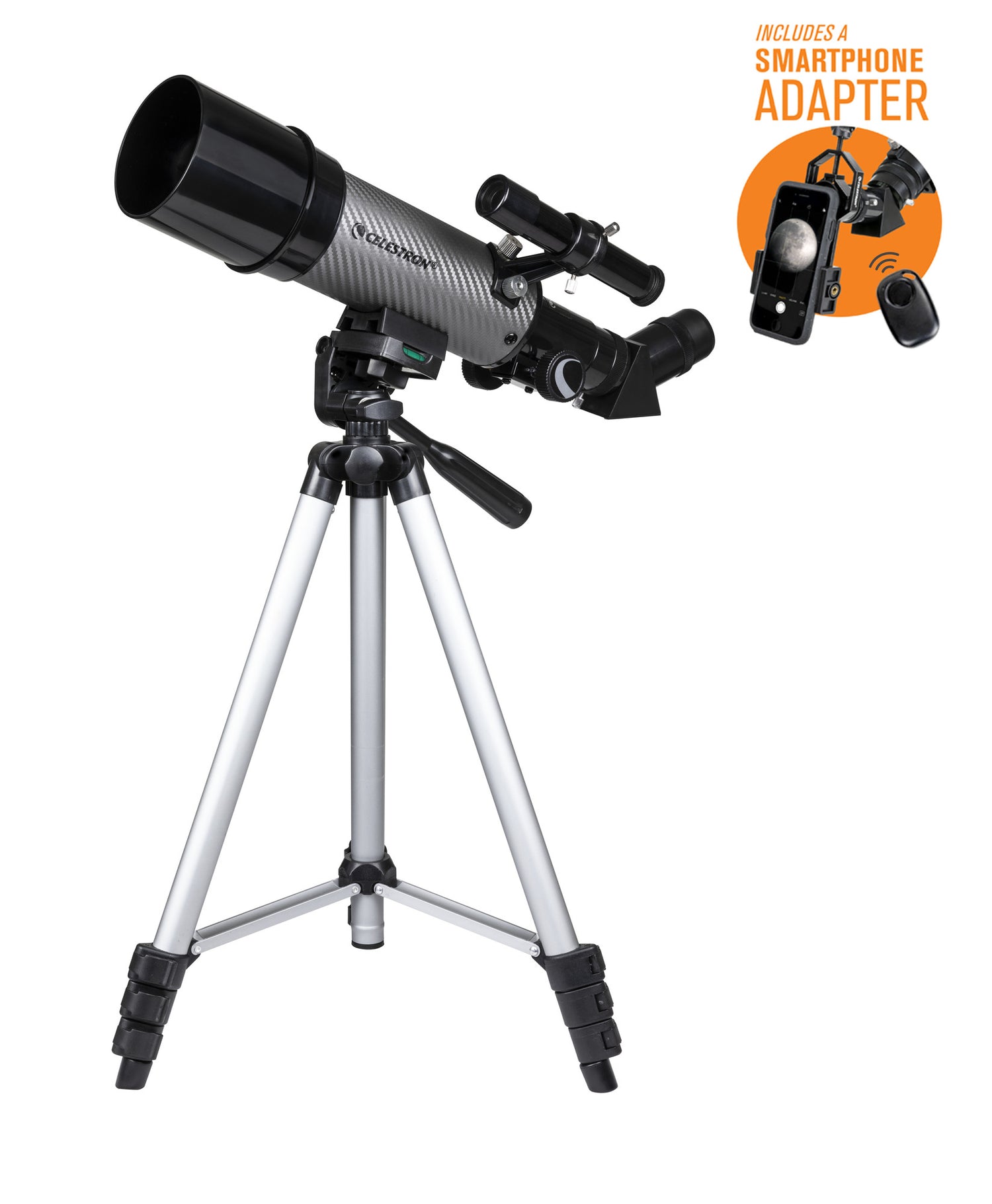 Telescopio portátil Celestron Travel Scope 60 DX con Adaptador para Smartphone - Refractor
