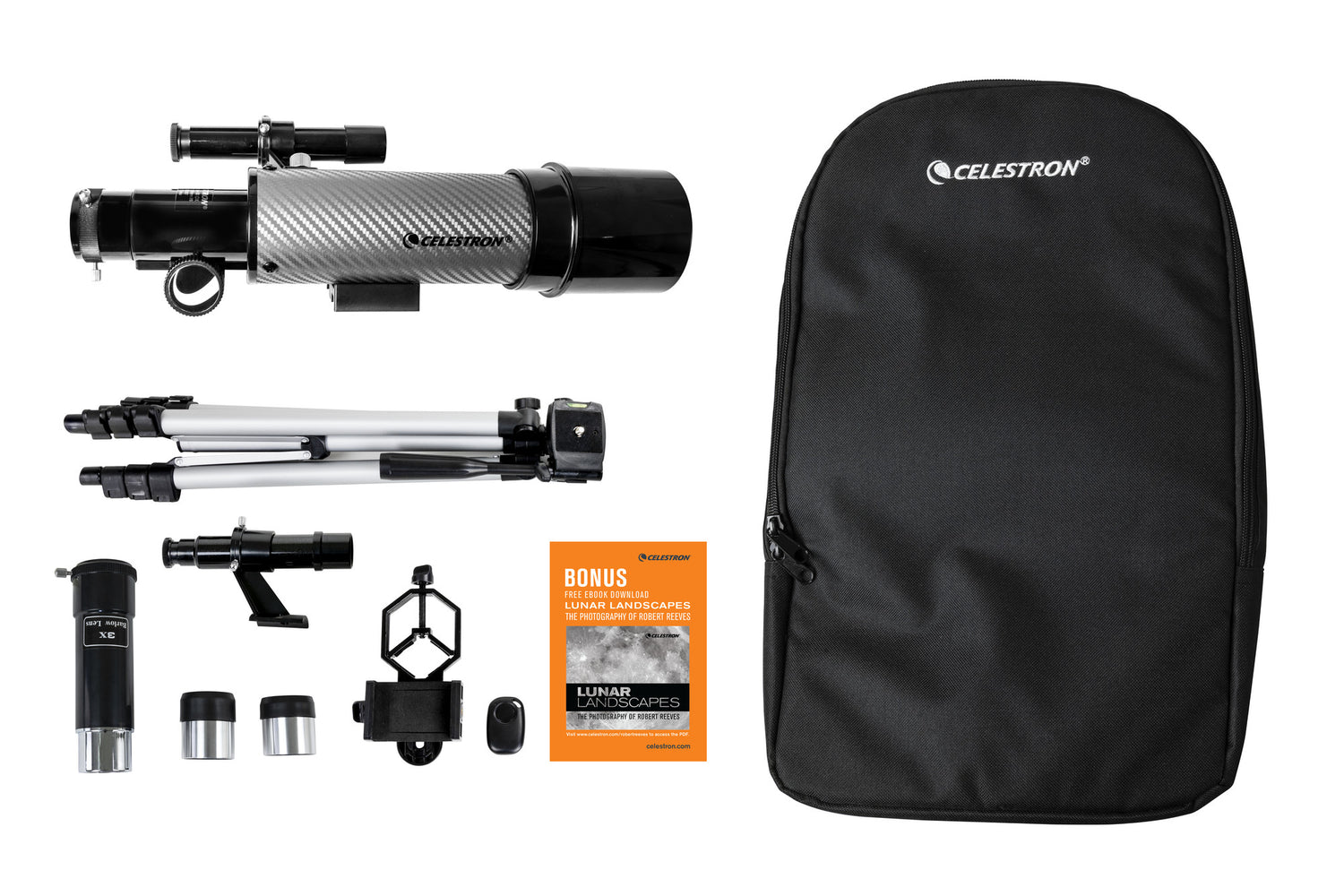 Telescopio portátil Celestron Travel Scope 60 DX con Adaptador para Smartphone - Refractor
